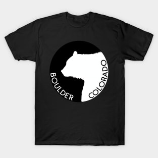 BOULDER COLORADO BEAR SKIING MOUNTAINS BLACK WHITE T-Shirt